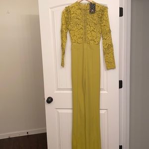 Jumpsuit with Crochet see through top. Long sleeve.